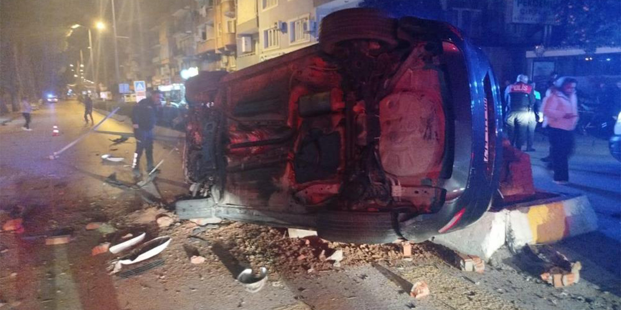 Otomobil takla atıp karşı şeride geçti: 2 yaralı