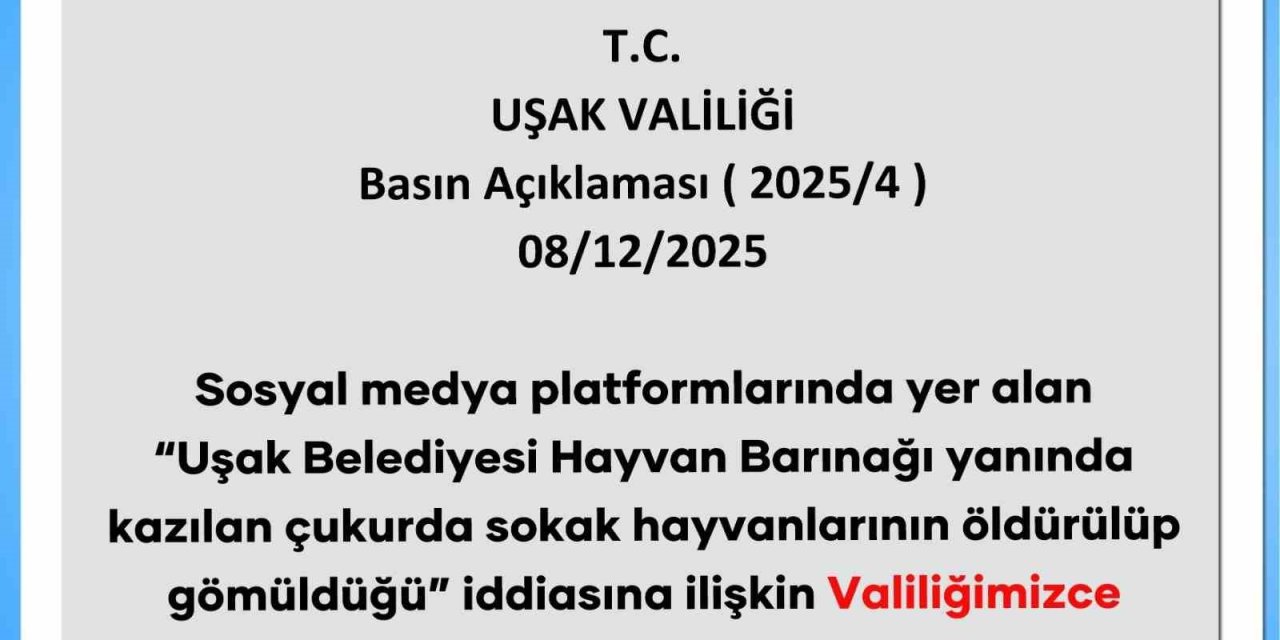 Uşak Valiliği, bakım evi yanında ölü hayvan bulunduğu iddialarıyla ilgili inceleme başlattı