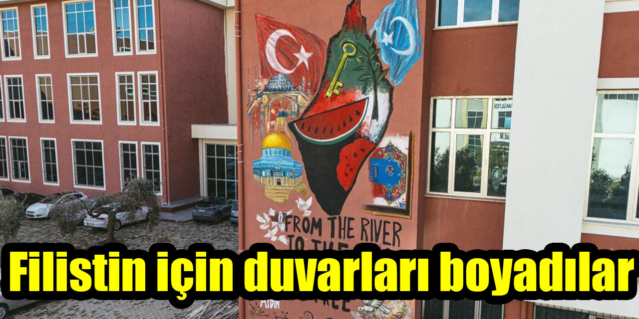 Filistin için duvarları boyadılar