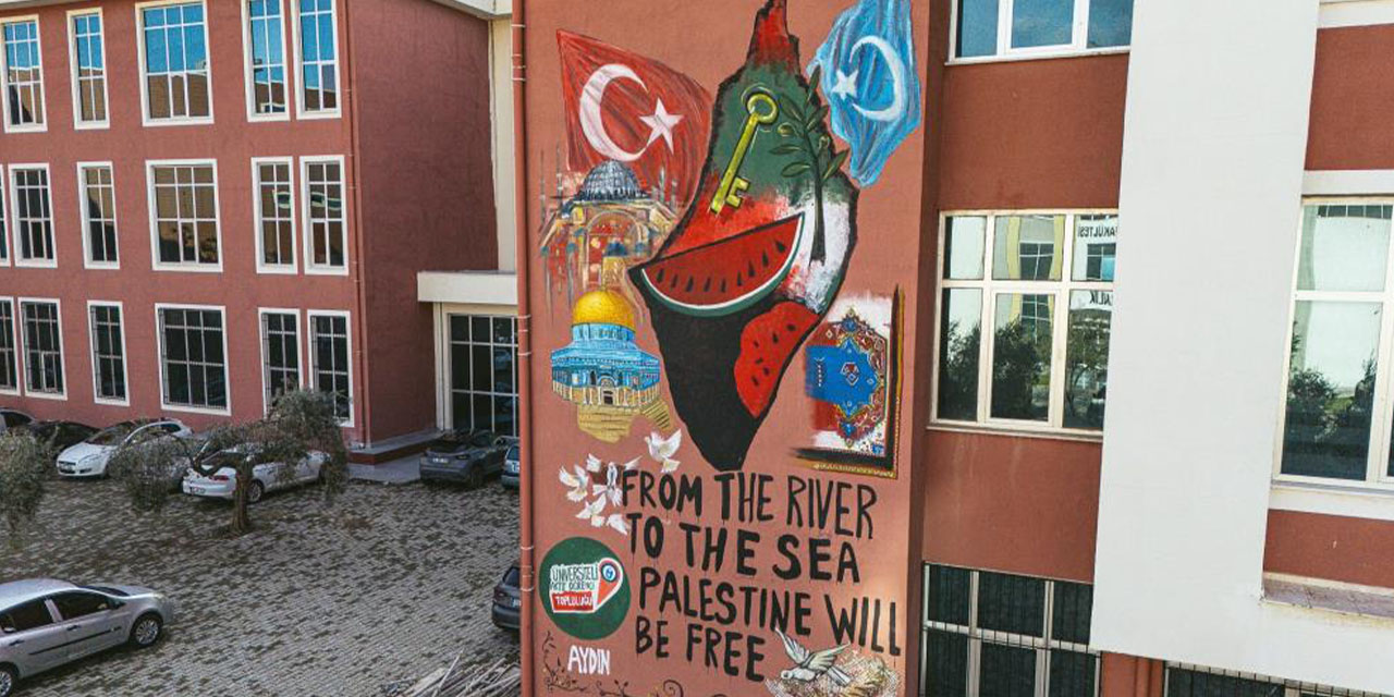 Filistin için duvarları boyadılar