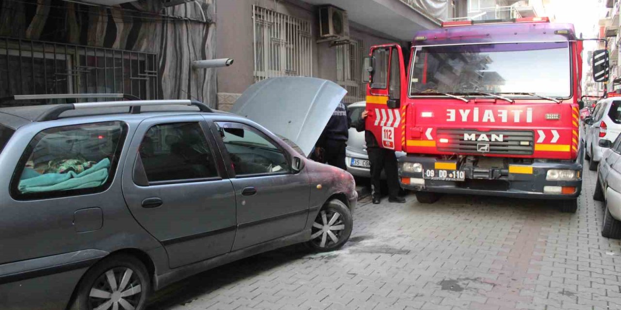 Duyarlı esnaf otomobili yanmaktan kurtardı