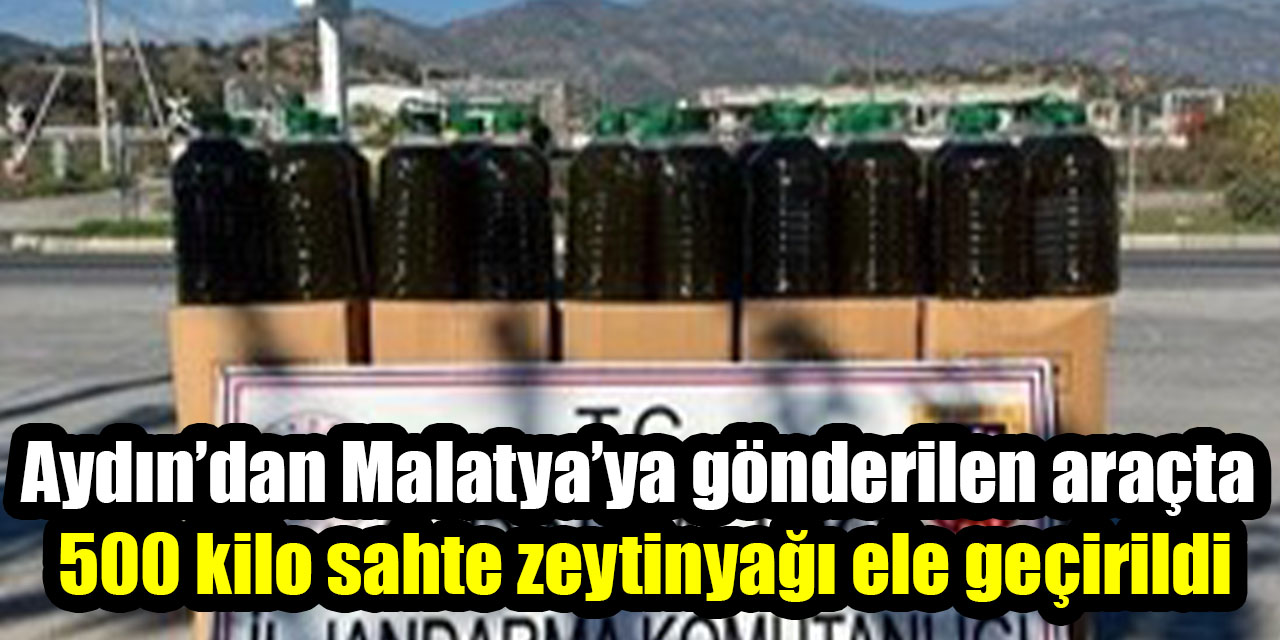 Aydın’dan Malatya’ya gönderilen araçta 500 kilo sahte zeytinyağı ele geçirildi