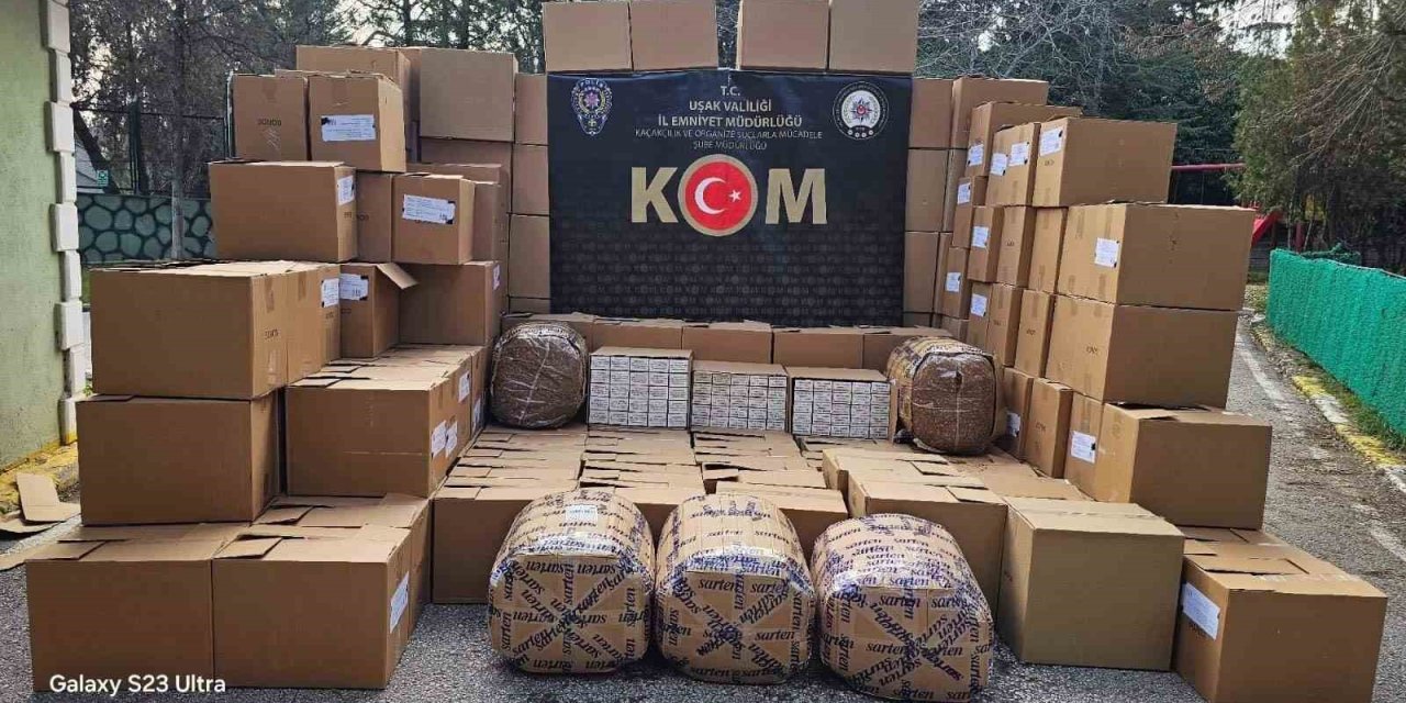 Uşak’ta kaçak tütün ve makaron operasyonu
