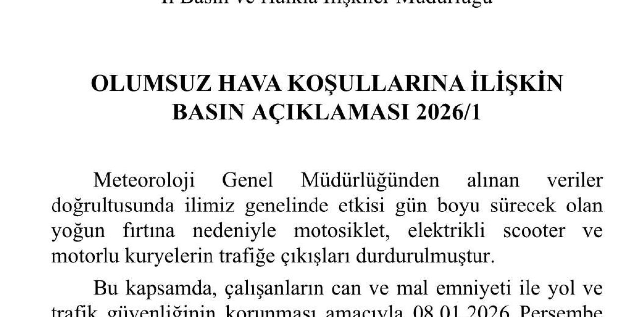 Denizli’de fırtına nedeniyle motorla trafiğe çıkışlar durduruldu