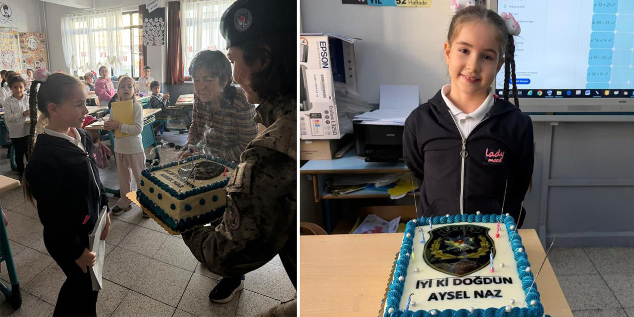 Özel Harekat polislerinden şehit kızına doğum günü sürprizi