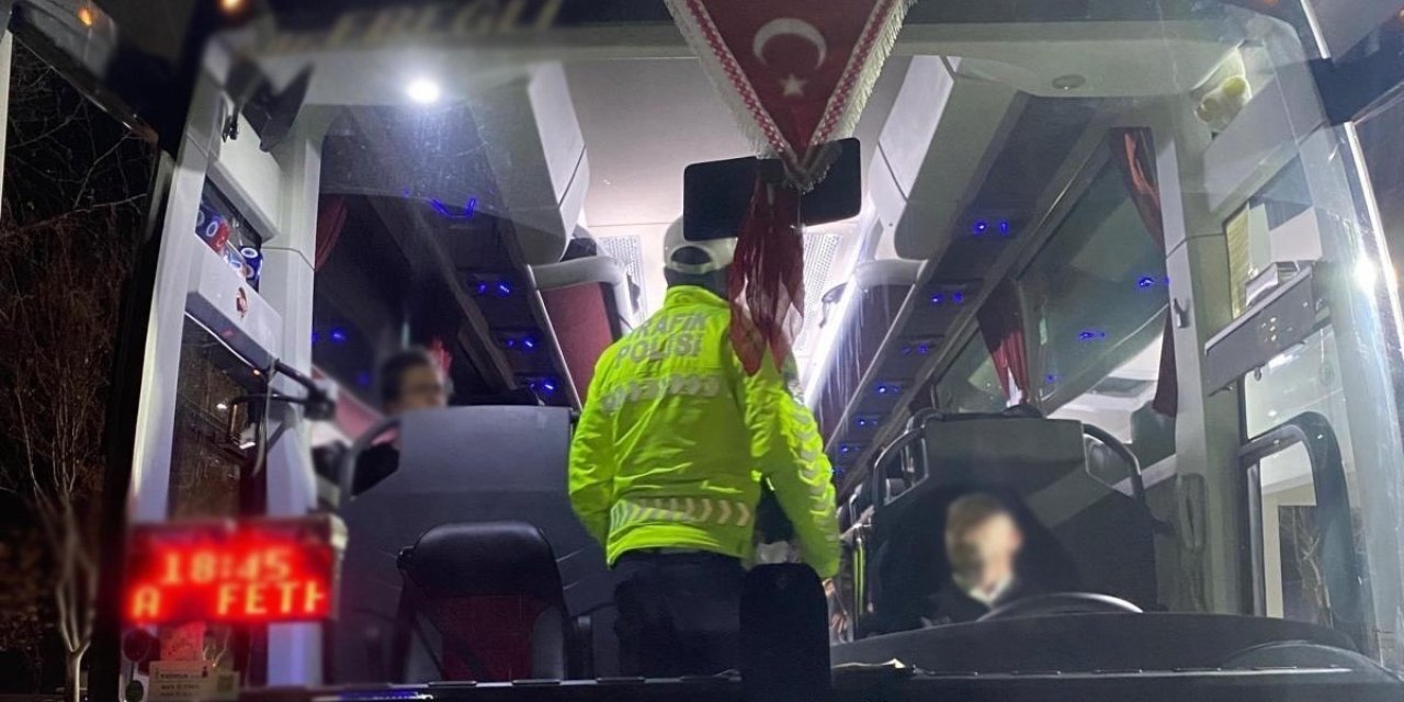 Manisa’da terminallerde otobüslere emniyet kemeri denetimi