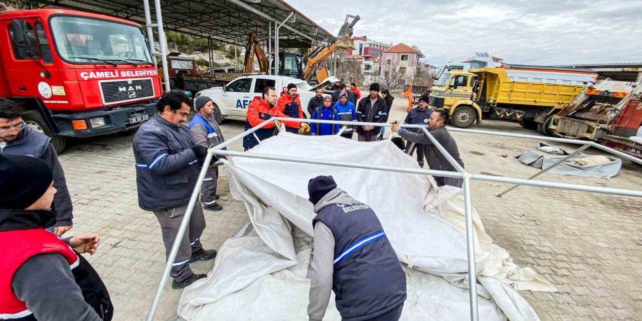 Çameli Belediyesi Yerel Destek Ekibine AFAD’dan çadır kurma eğitimi verildi