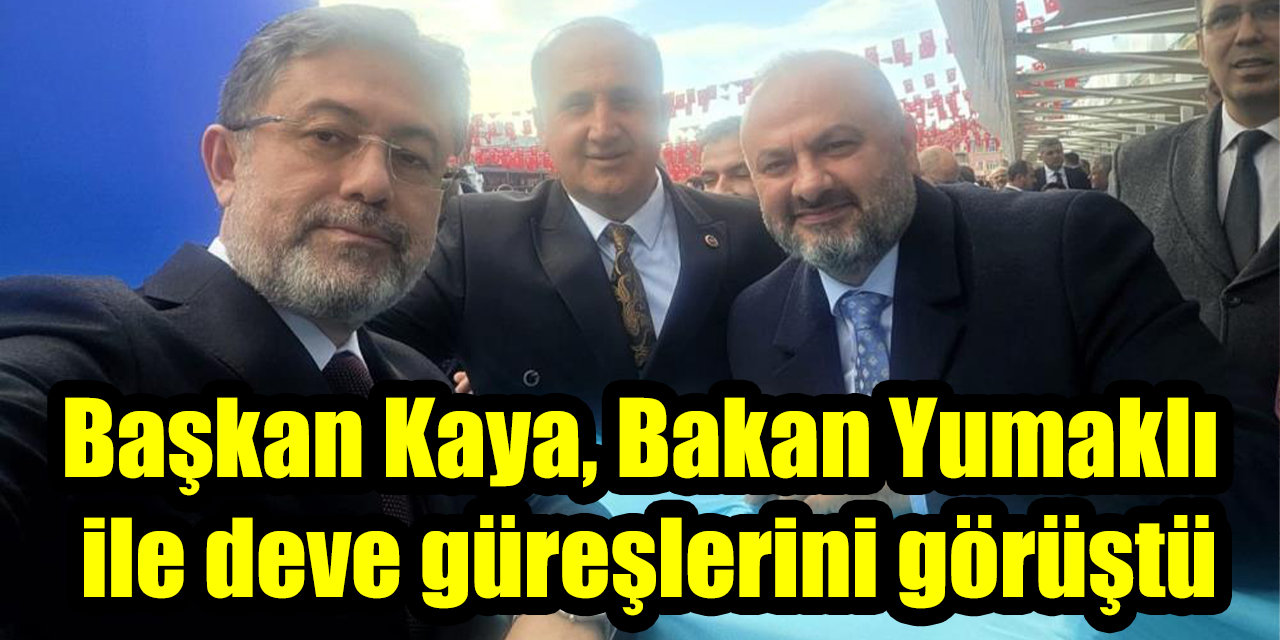 Başkan Kaya, Bakan Yumaklı ile deve güreşlerini görüştü