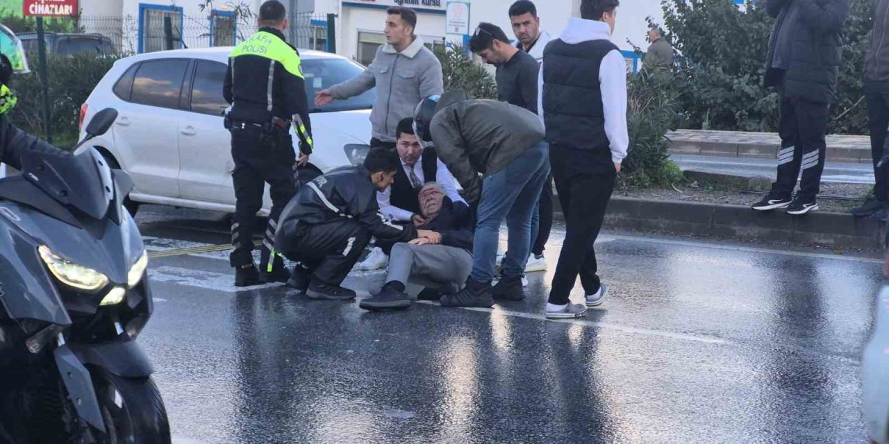 Aracın çarptığı yaya yaralandı