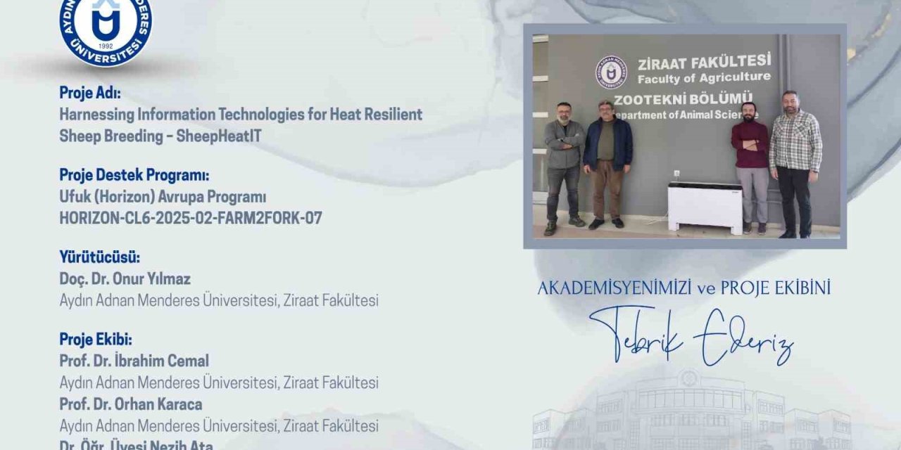 İklime dayanıklı koyunculuk projesiyle ADÜ, Türkiye’yi Avrupa’da temsil edecek