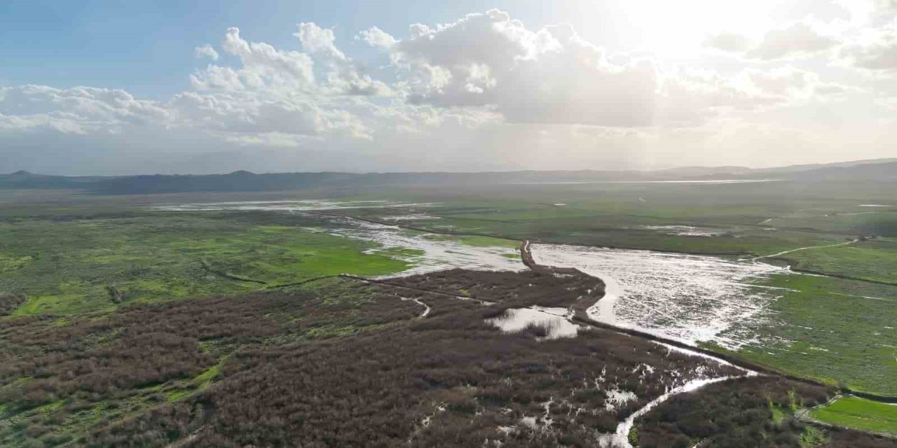 Kuruyan Marmara Gölü’ne yeniden su girişi başladı