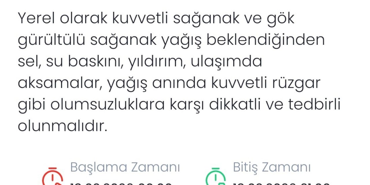 Denizli’ye kuvvetli sağanak ve gök gürültülü yağış uyarısı
