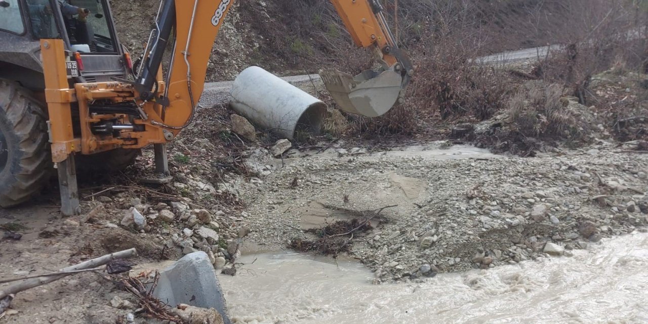 Çameli Belediyesi yoğun yağışın ardından 7/24 teyakkuzda