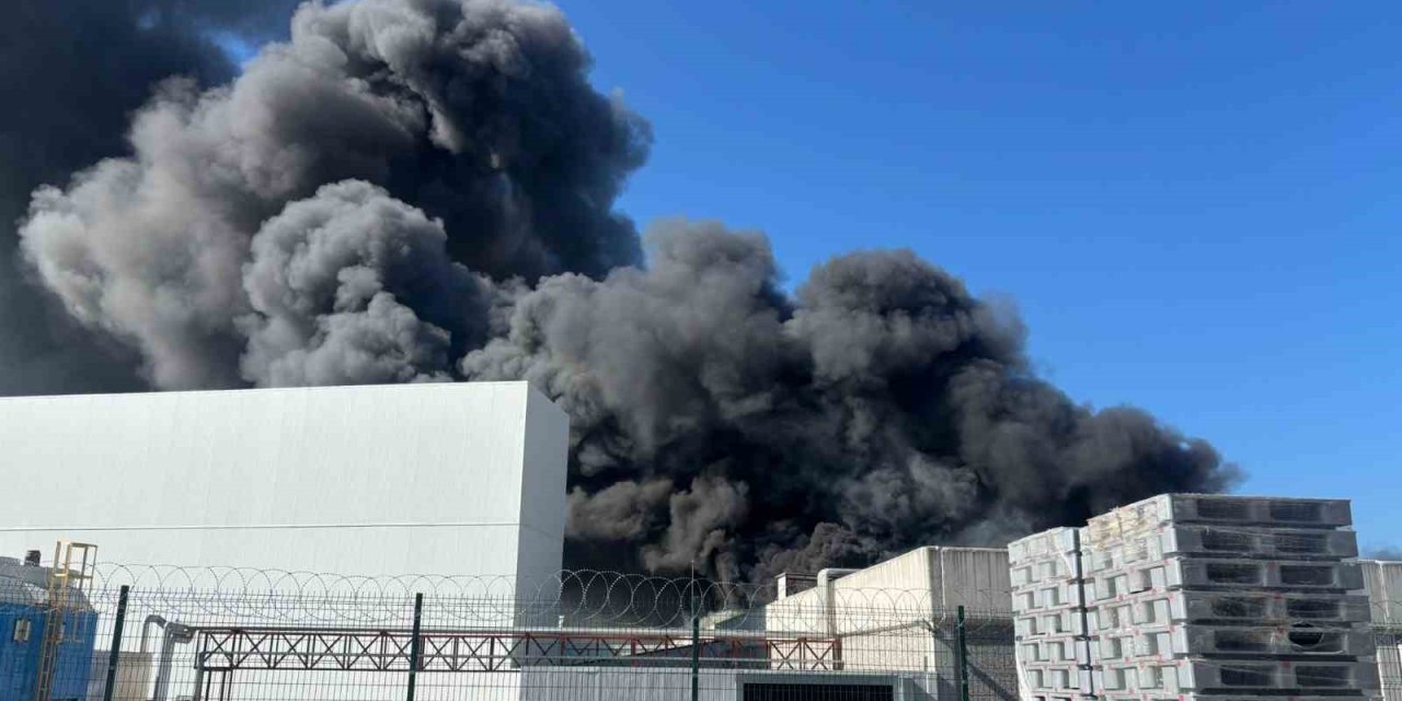 Oyuncak fabrikasında çıkan yangın korkuttu