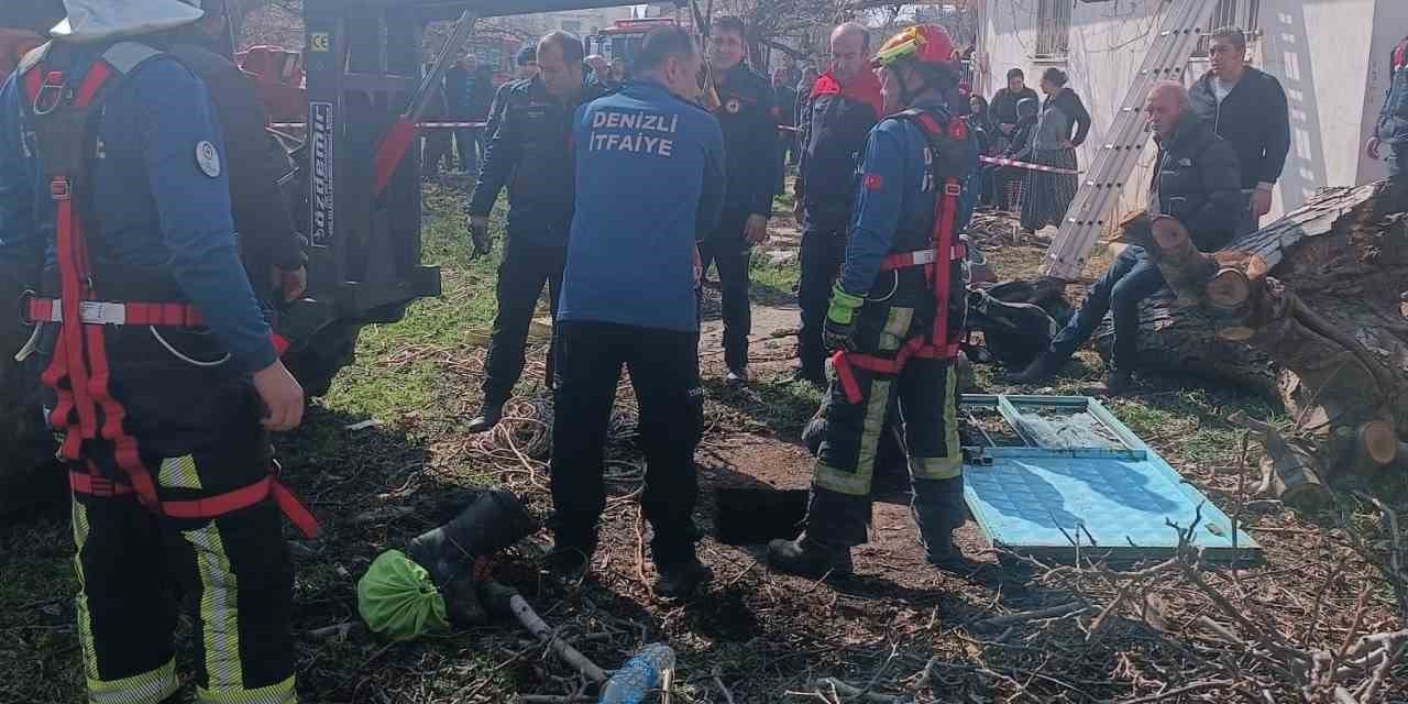 Ağaç dalı toplayan kadın 20 metrelik su kuyusuna düştü