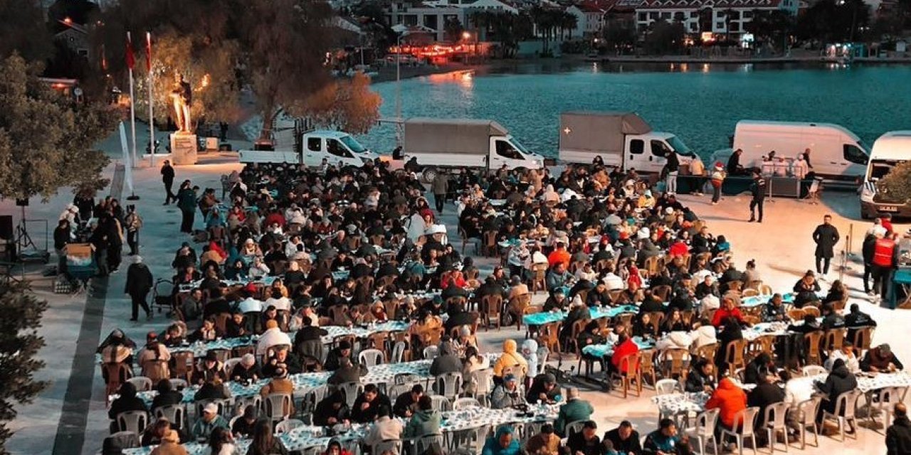 Datça’da 600 kişilik iftar sofrası kuruldu