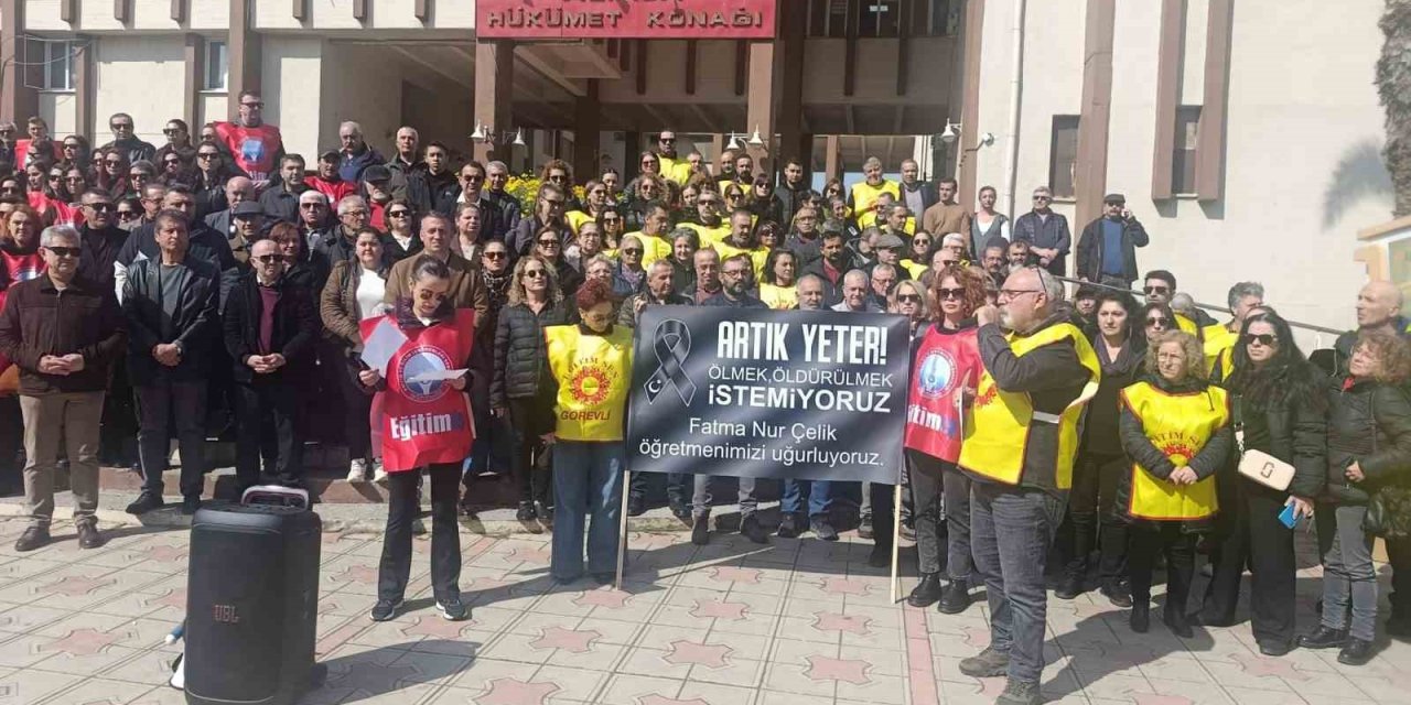 Aliağa’da eğitimcilerden şiddete karşı ortak tepki