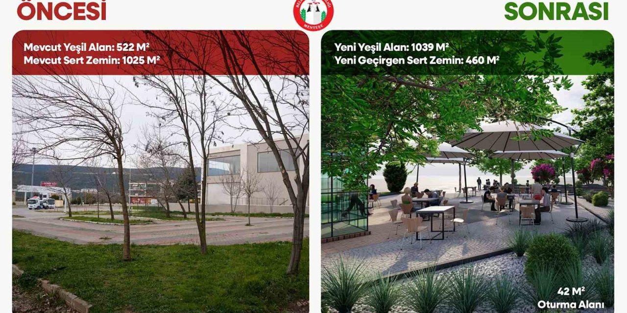 Menteşe kent merkezinde yeşil alan oranı arttırılıyor