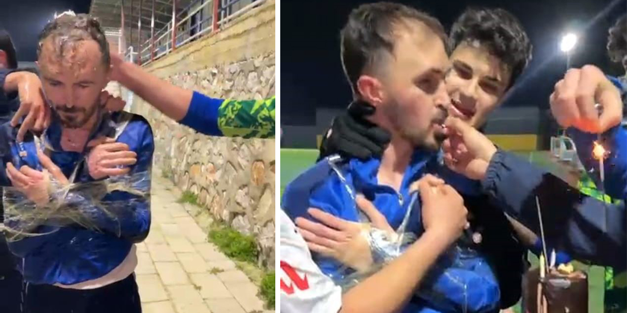 Takım arkadaşlarını koli bandıyla bağlayıp sirkeyle yıkadılar