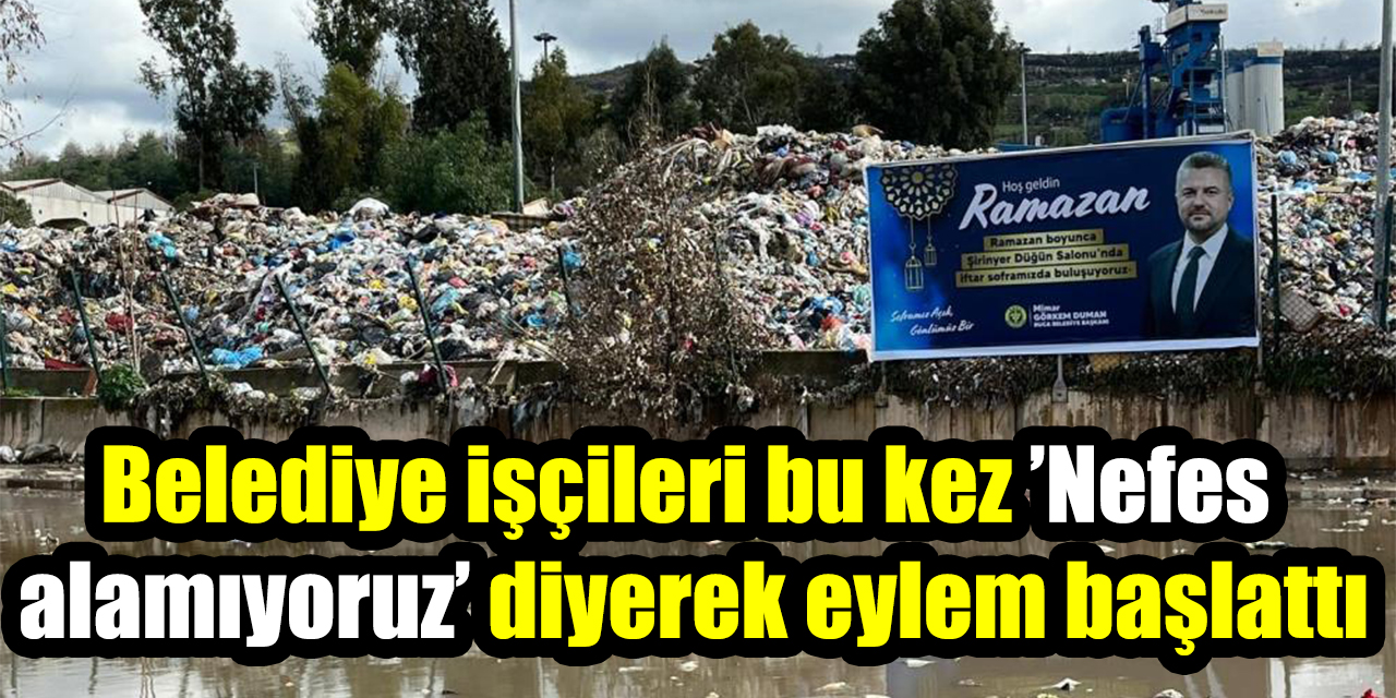 Belediye işçileri bu kez ’Nefes alamıyoruz’ diyerek eylem başlattı