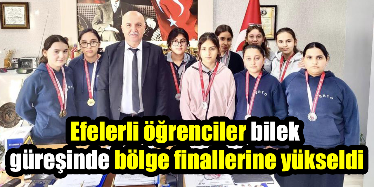Efelerli öğrenciler bilek güreşinde bölge finallerine yükseldi