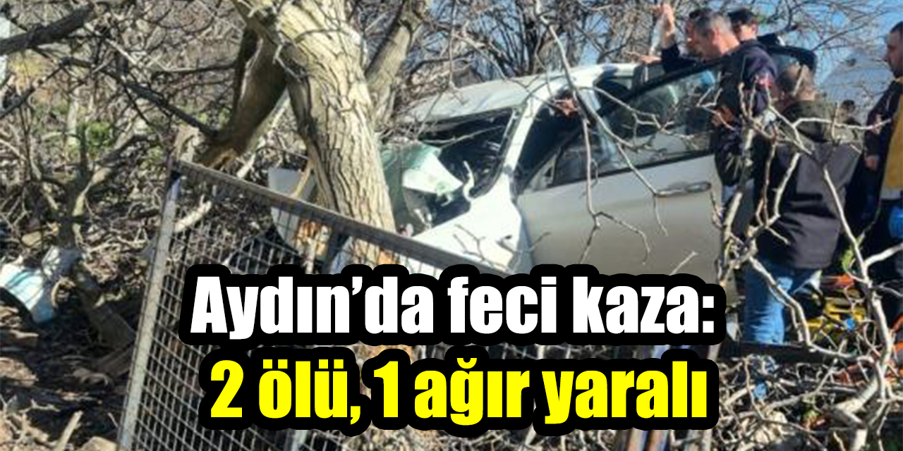 Aydın’da feci kaza: 2 ölü, 1 ağır yaralı