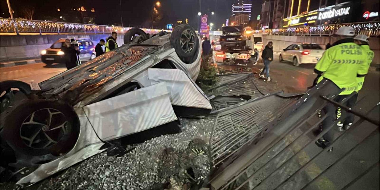 Takla atan araçlardan burunları dahi kanamadan çıktılar