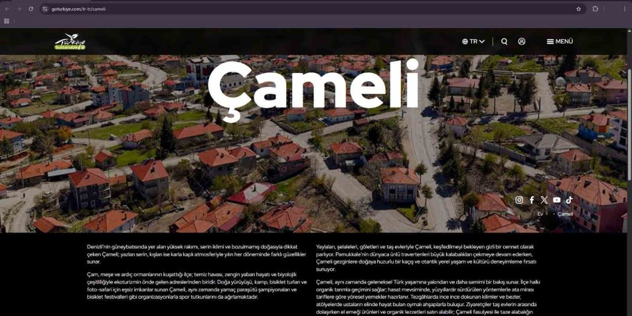 Çameli’nin doğal güzellikleri GoTürkiye platformuna resmen girdi