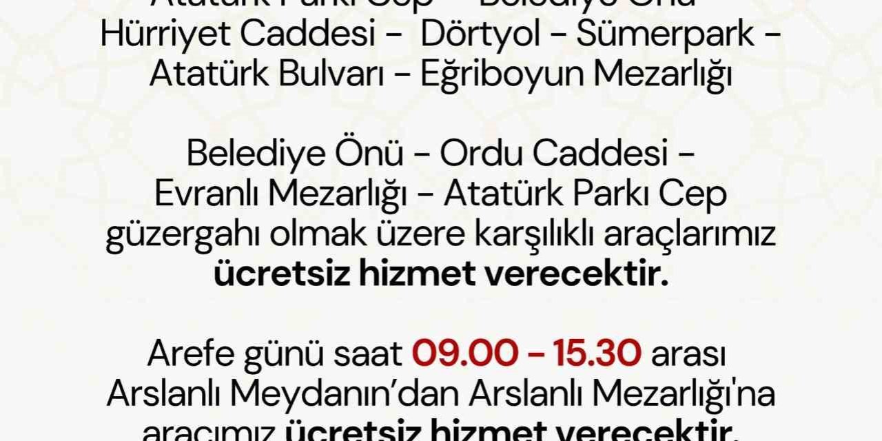 Nazilli’de Ramazan Bayramı öncesi mezarlıklara ücretsiz servis hizmeti