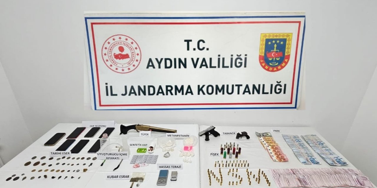 Söke’de tarihi eser ve uyuşturucu operasyonu