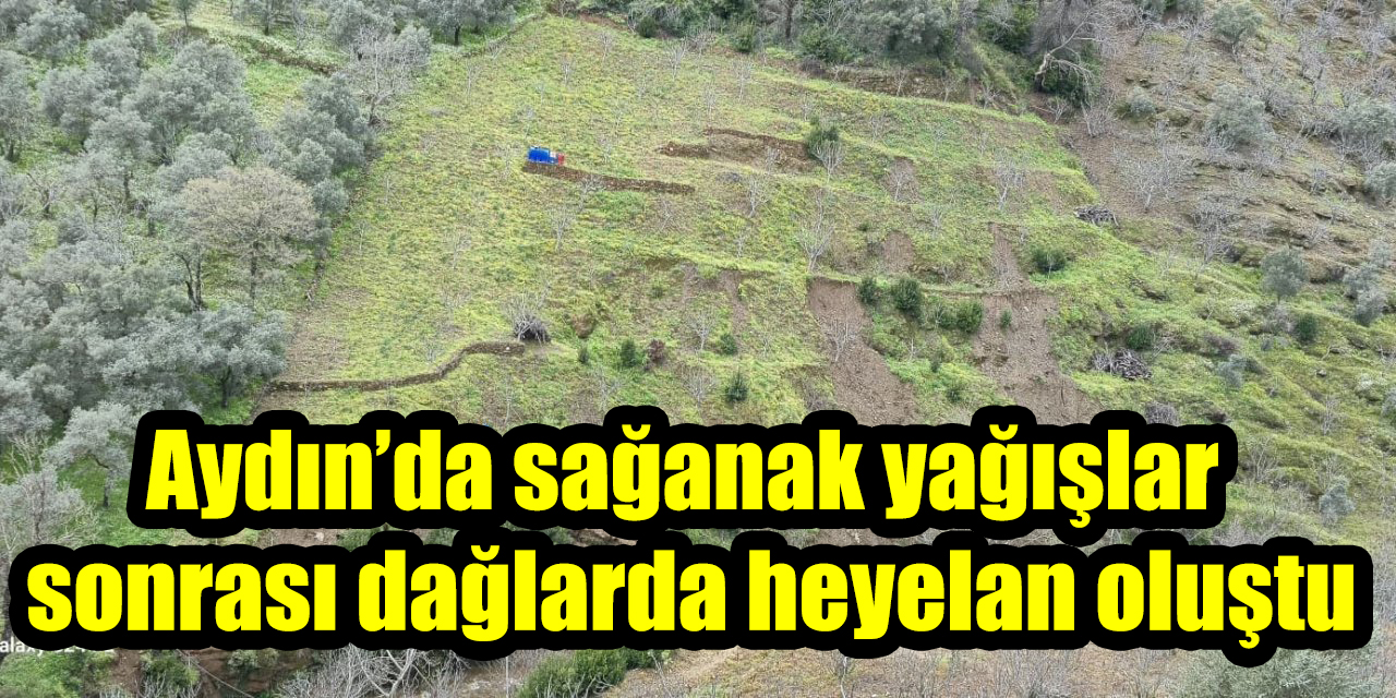 Aydın’da sağanak yağışlar sonrası dağlarda heyelan oluştu