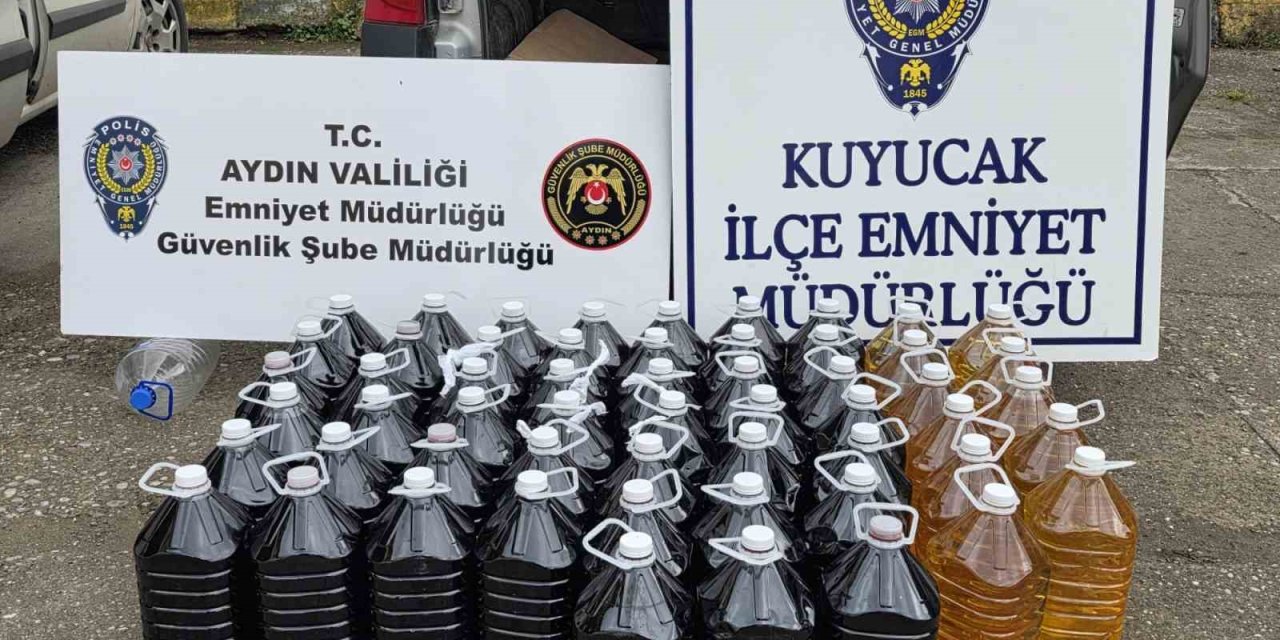 Kuyucak’ta 280 litre sahte alkol ele geçirildi
