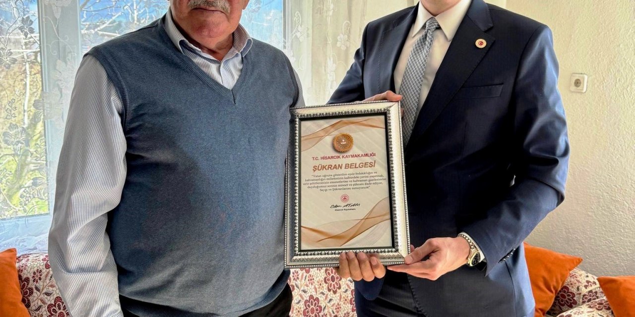 Hisarcık’ta gazilere Şükran Belgesi