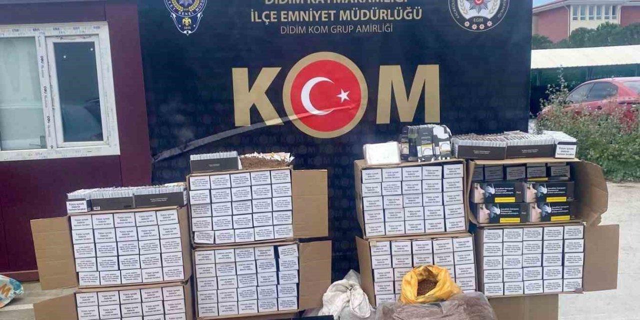 Didim’de 195 bin 900 adet doldurulmuş makaron ele geçirildi