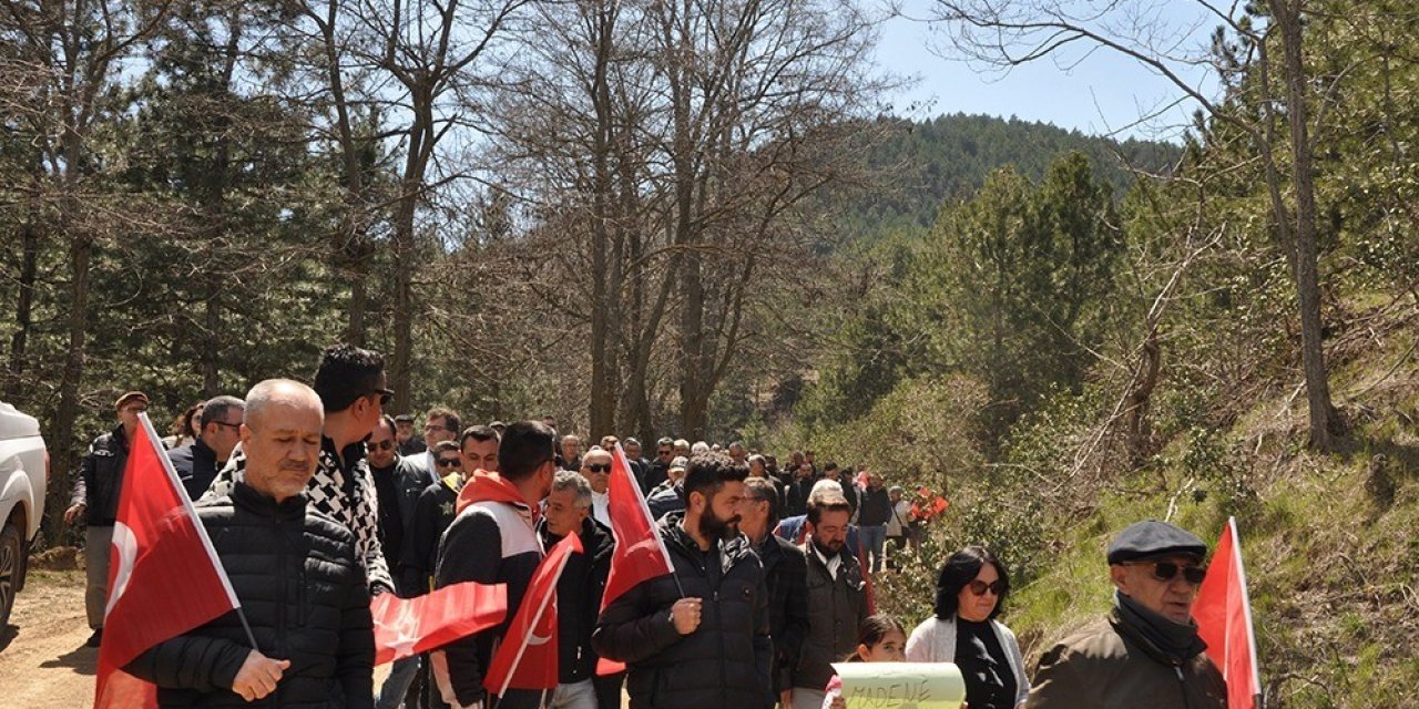 Buldan’da göstericiler maden sahasında yürüyüş gerçekleştirdi