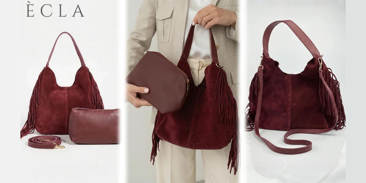 E C L A püsküllü süet çanta modellerini keşfet