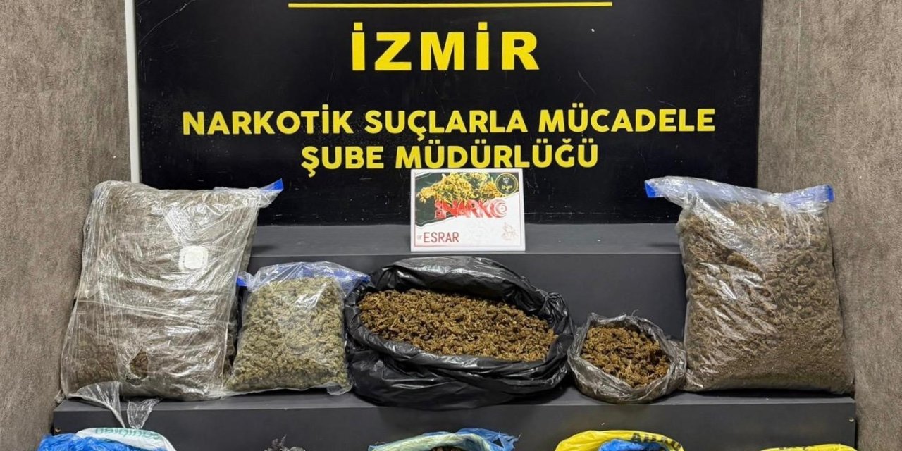 İzmir’de 16 kilo 550 gram esrar ele geçirildi