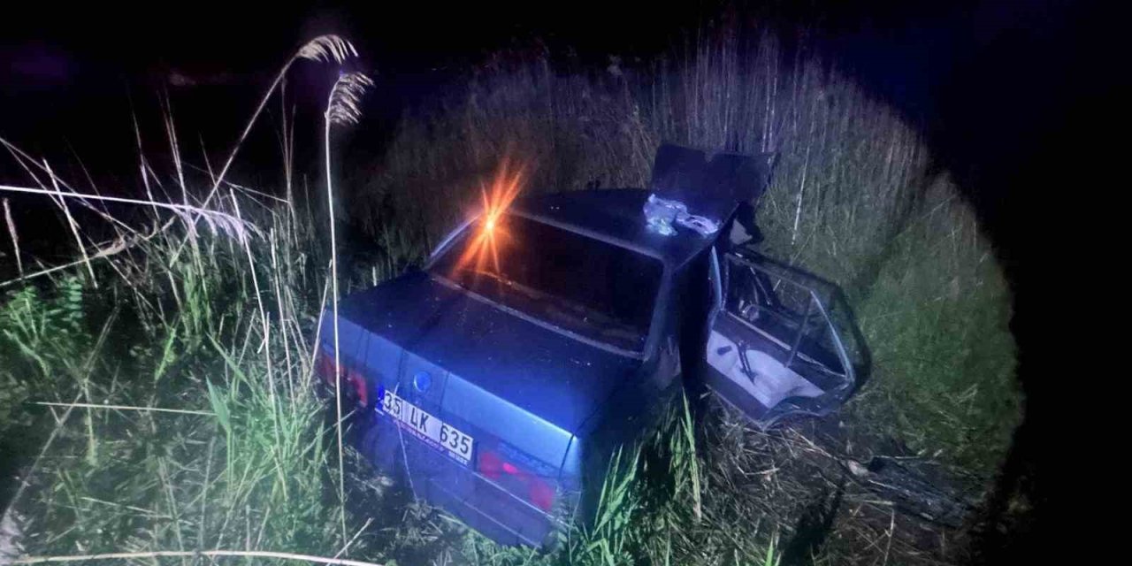 Manisa’da otomobil kanala uçtu: 2 ölü, 5 yaralı