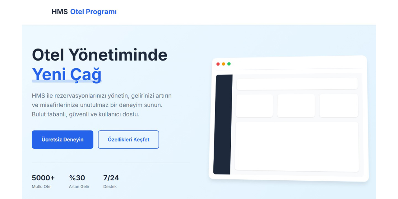 Konaklama işletmelerinde verimliliği artıran profesyonel HMS Otel Programı