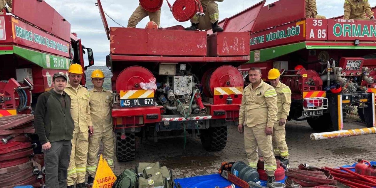 Demirci’de orman yangınlarına karşı uygulamalı eğitim