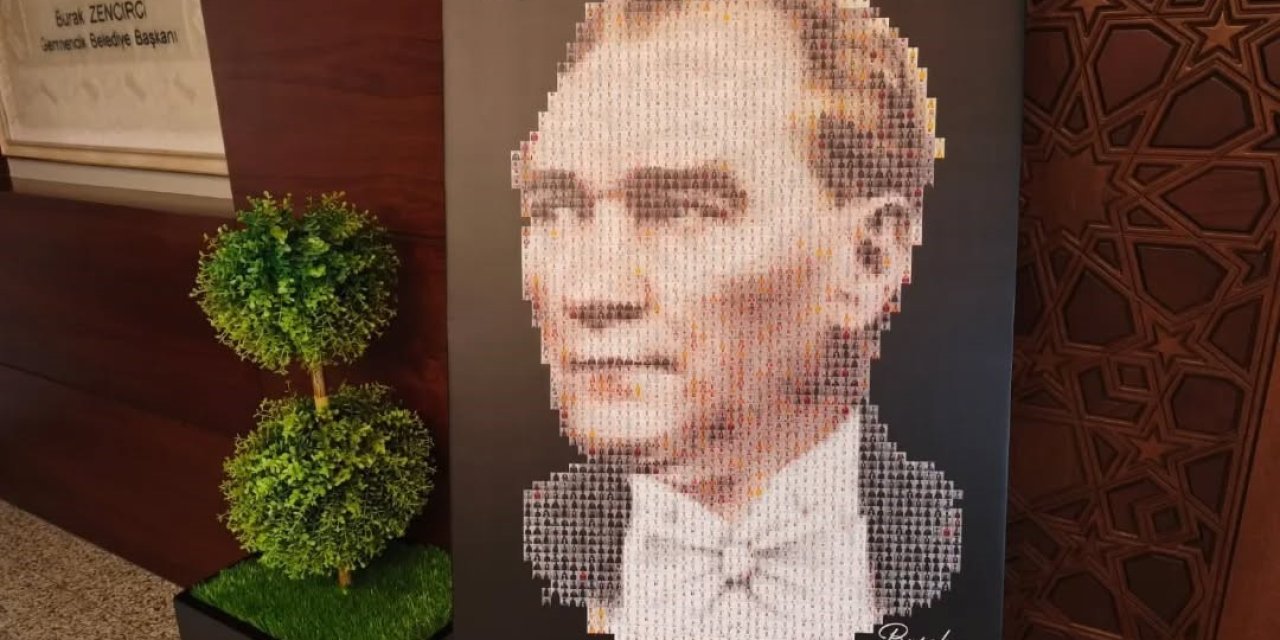 Germencik’te 500 çocukla Atatürk portresi oluşturuldu
