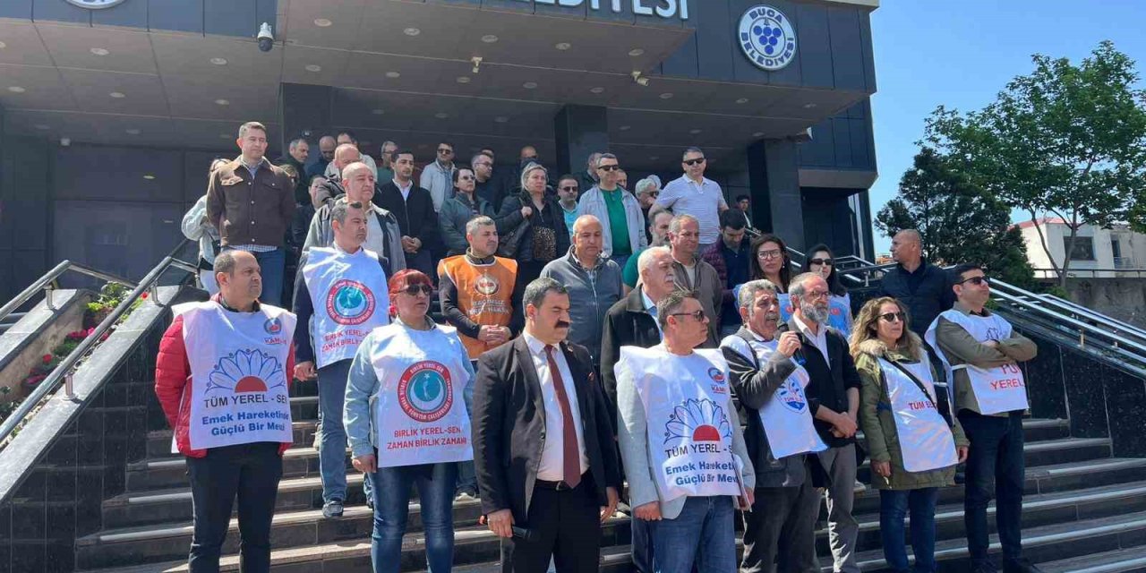 Buca ve Karşıyaka belediyelerinde memurlar iş bırakma eyleminde