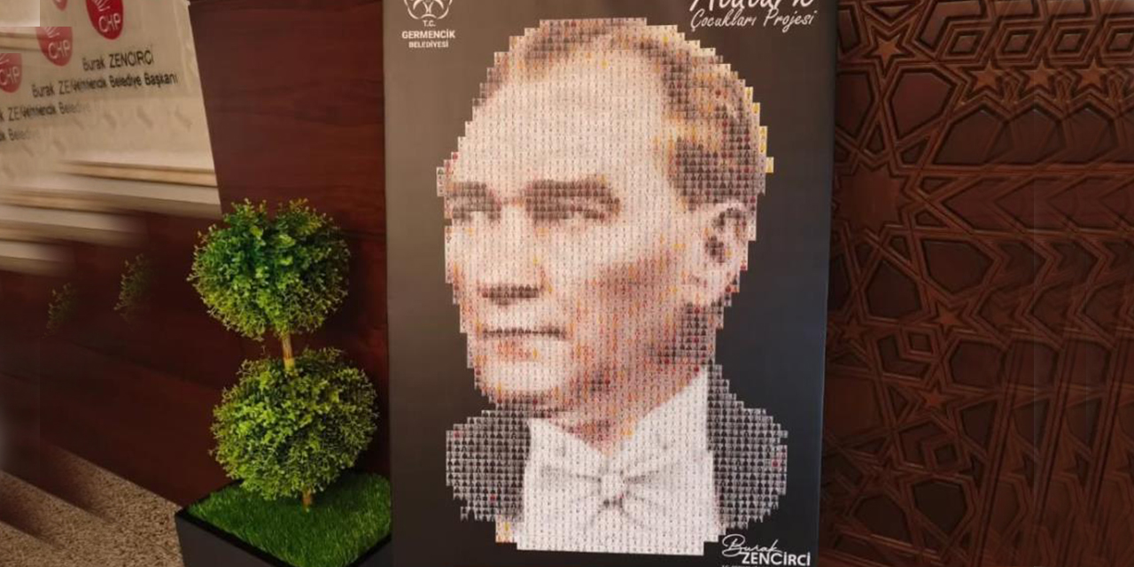 Germencik’te 500 çocukla Atatürk portresi oluşturuldu