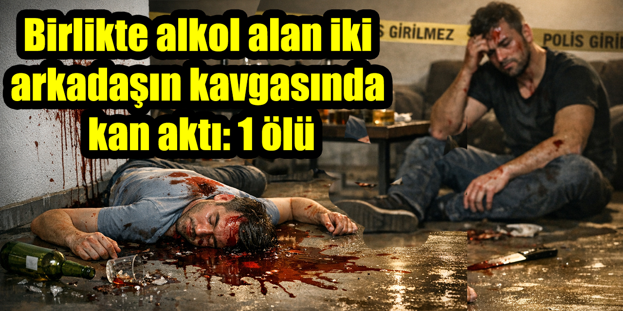 Birlikte alkol alan iki arkadaşın kavgasında kan aktı: 1 ölü