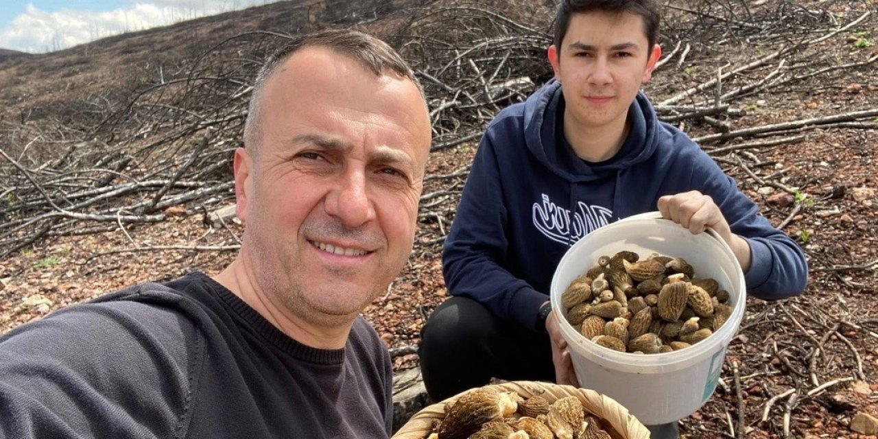 Baba ve oğlunun yüzünü güldüren mantar avı