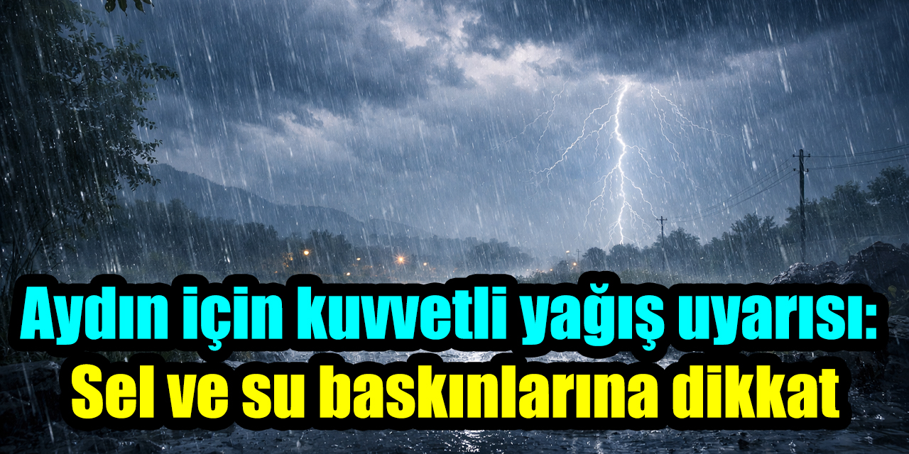 Aydın için kuvvetli yağış uyarısı: Sel ve su baskınlarına dikkat