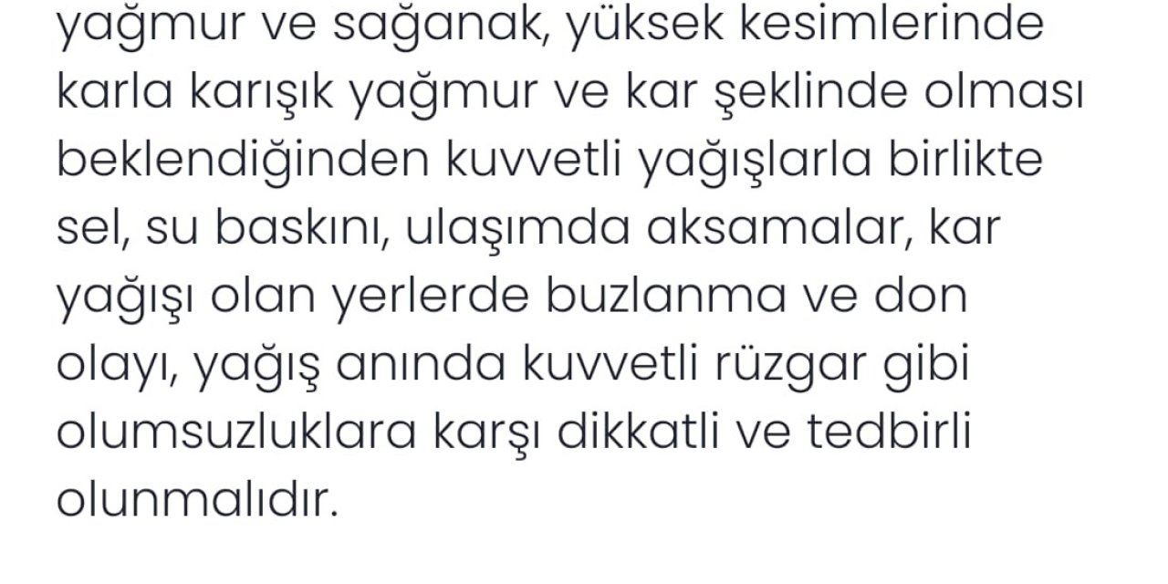 Denizli için kuvvetli yağış uyarısı yapıldı