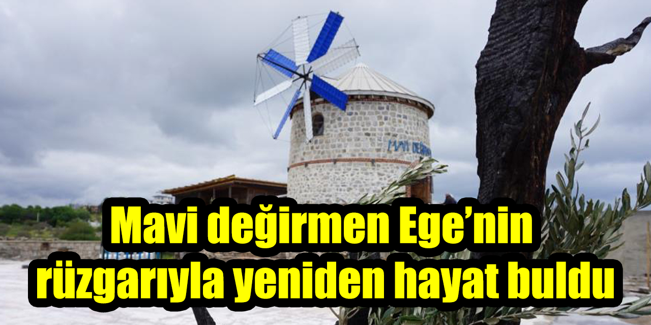 Mavi değirmen Ege’nin rüzgarıyla yeniden hayat buldu
