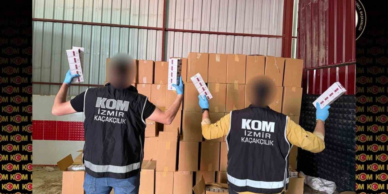 Bornova’da 10 milyon liralık kaçak sigara ve makaron ele geçirildi
