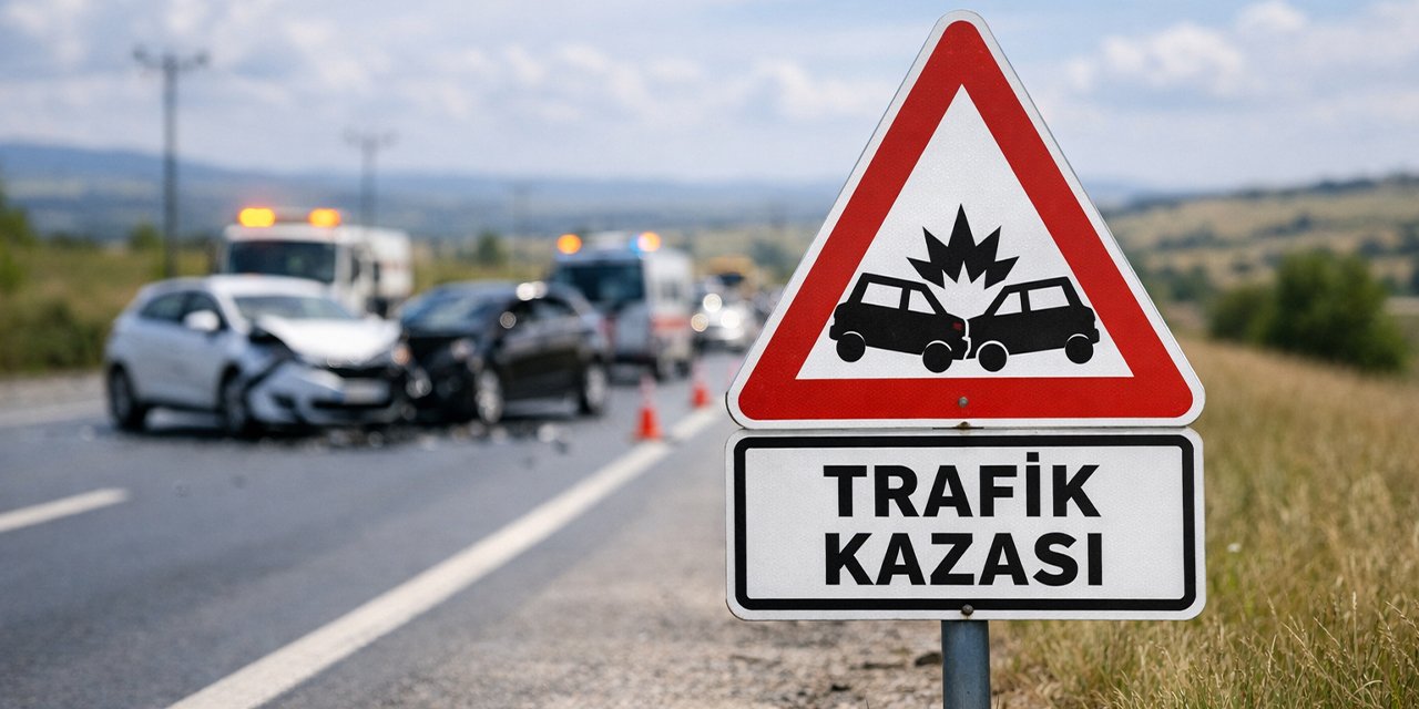 Bariyerlere çarpan otomobilde 2 kişi yaralandı